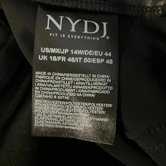 NYDJ NEW  Faux Leather Marilyn Straight Pants In Plus Size 14w NWT - Picture 7 of 10